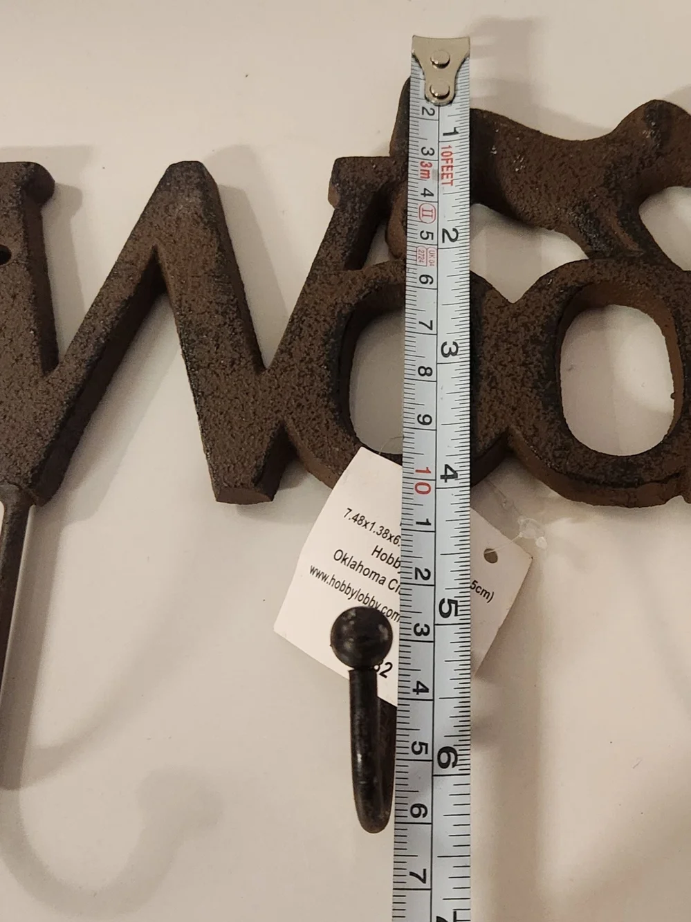 Hobby Lobby Brown Cast Iron Dog 'Woof' Wall Hook Rack
